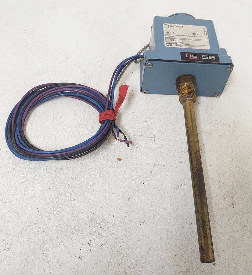 🔥 UNITED ELECTRIC E55-14103 TEMPERATURE CONTROLLER SWITCH 50-300°F 7" PROBE
