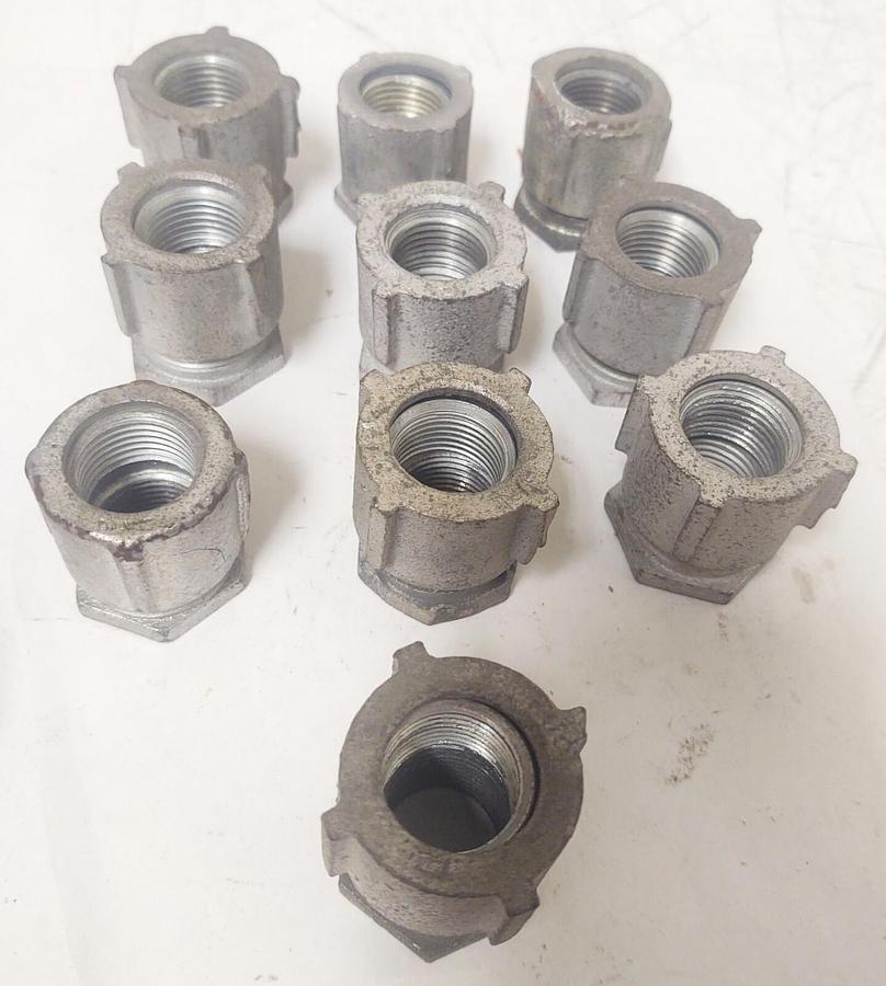 🔥10 PCS NEW CROUSE-HINDS 3 PIECE MALLEABLE IRON CONDUIT COUPLINGS NOS 1/2"