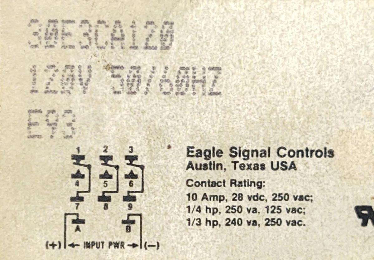 Used 🔥EAGLE DANAHER CONTROLS RELAY 30E3CA120 / 30E3CA120 E93 120V