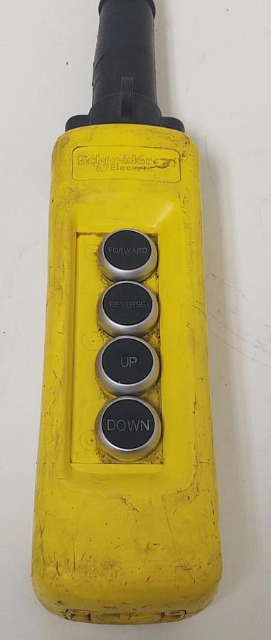 Used 🔥 SCHNEIDER ELECTRIC- 4-BUTTON CORDED CONTROL PENDANT HOIST, TROLLEY