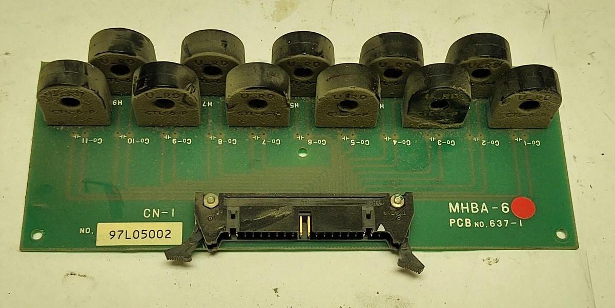 Used Mitsubishi MJ2 Circuit Current Amp Monitoring Board MHBA-6 PCB no 637-1