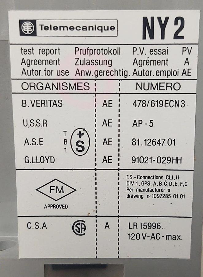 🔥SCHNEIDER ELECTRIC NY2-A-21 / NY2A21 Telemecanique