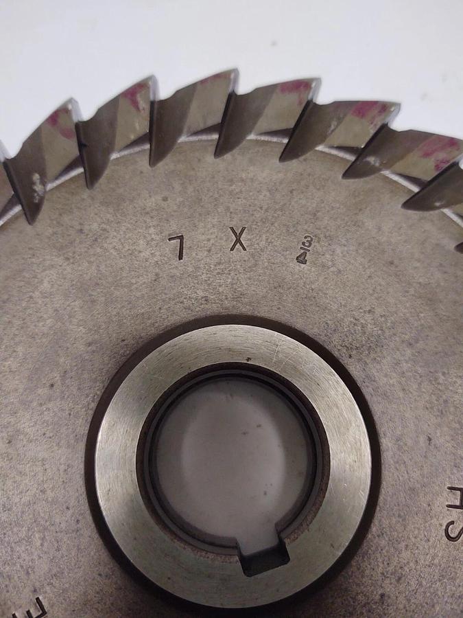 Used MORSE 7" x 3/4" x 1-1/4" HSS Double Angle Horizontal Milling Cutter - Tooth 28T