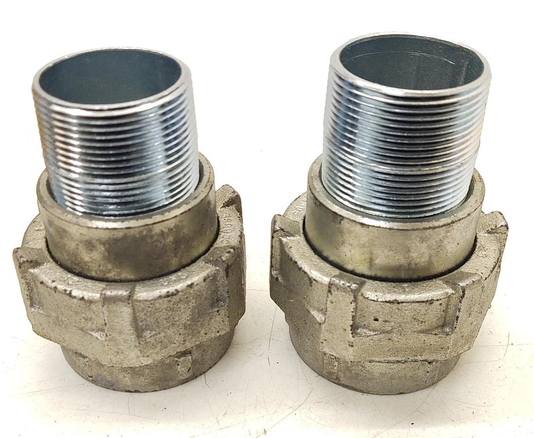 🔥 2 NEW Crouse-Hinds UNY505 Union Iron Condulet Conduit Fitting 1-1/2" W Nipple