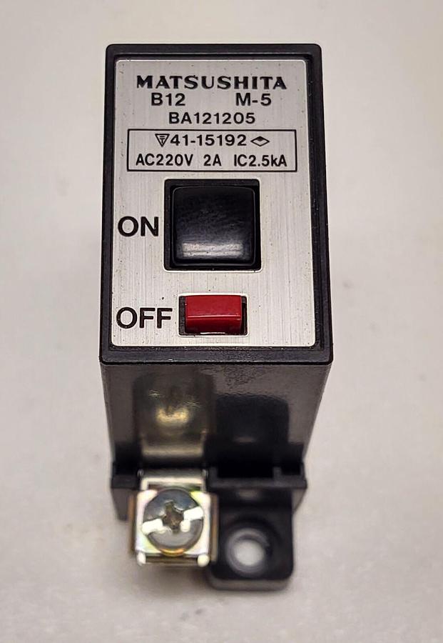 Used (LOT of 2) MATSUSHITA CIRCUIT BREAKERS B22 M-5, 2 Amp BA121205 INLINE PROTECTION