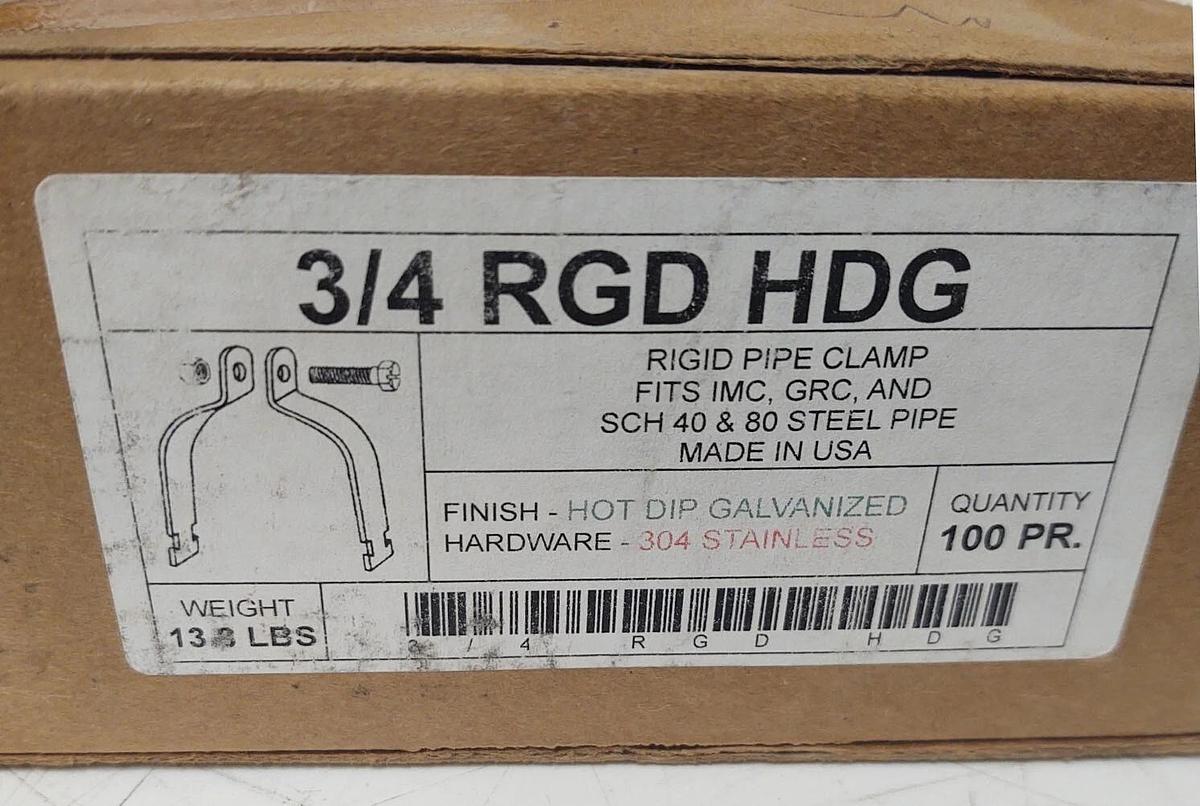 🔥(10 Pairs) Strut Pipe / Conduit Clamp,  HDG RGD 3/4 Hot Dip Galvanized Clamp