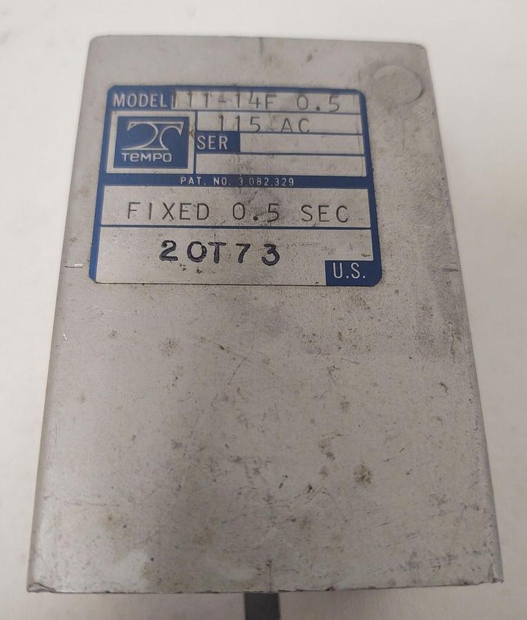 Used 🔥 TEMPO 111-14F, 115VAC, MOTOR CONTROL TIME DELAY RELAY .5 SEC / 2 Phase Motor