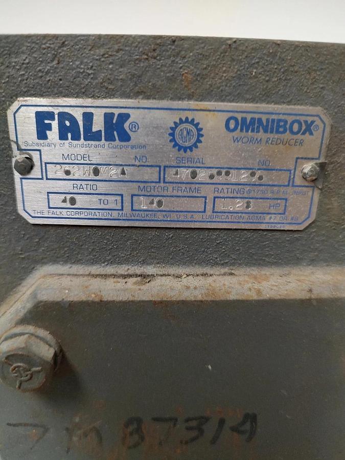 Used 🔥Falk Speed Reducer 262WOM2A 140TC Frame  40:1 Ratio