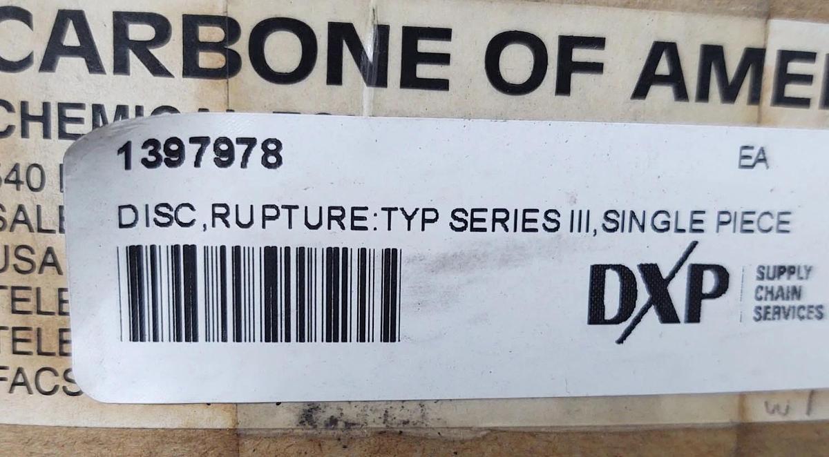 🔥Graphilor 1397978 Burst Disc 2" Series 3, 60 PSIG @ 72°F Graphite