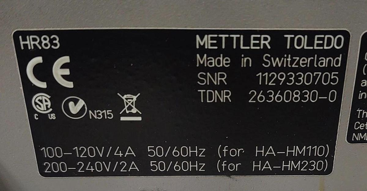Used 🔥TESTED Mettler Toledo HR83 Halogen Moisture Analyzer Sample Heater #2
