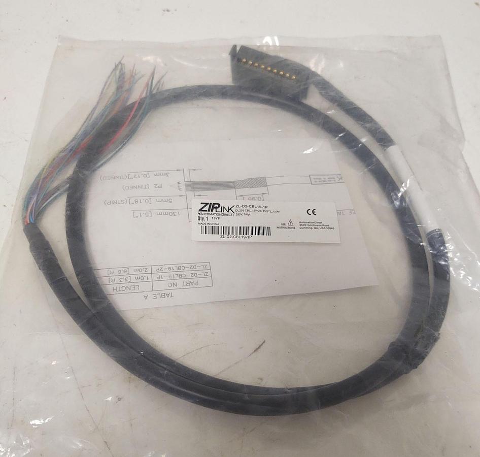 🔥(NEW) Zip Link ZL-D2-CBL19-1 PLC Input/Output Cable, 250V