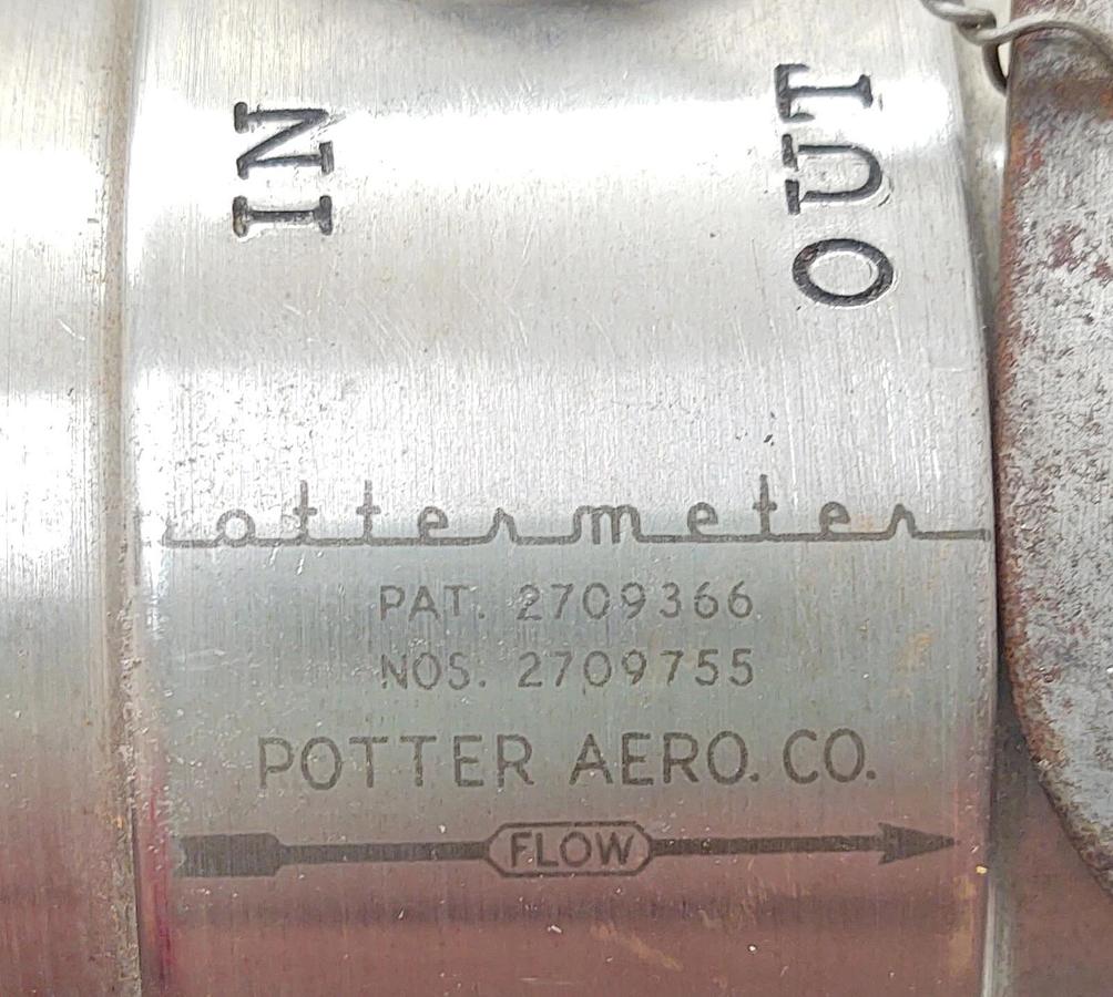 Used POTTER AERO CO. POTTERMETER TURBINE FLOWMETER  2- 1/2 -681 STAINLESS STEEL
