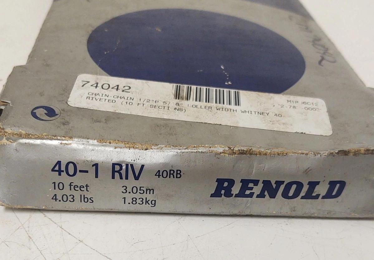 🔥 RENOLD 40-1-RIV ROLLER CHAIN 40RB Made In Germany 10 Feet
