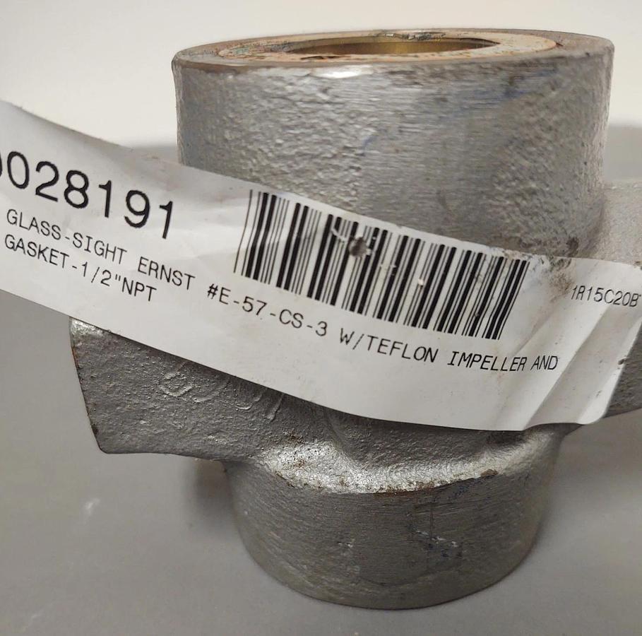 🔥ERNST 1/2" NPT Sight Glass Flow Indicator Concentric PTFE Impeller E-57-CS-3