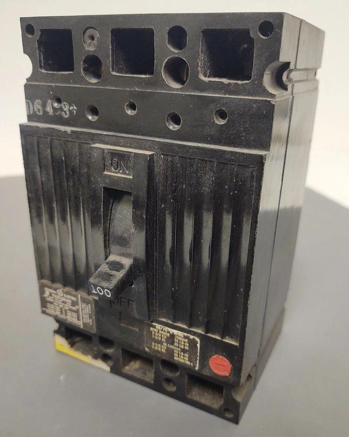 Used 🔥GE TED136100 100 Amp 600 Volt 3 Pole Circuit Breaker