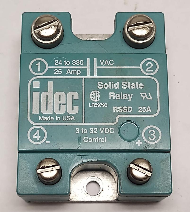 Used IDEC SSR SOLID STATE RELAY LR59793 3-32 VDC 24-330VAC 25A Made In USA