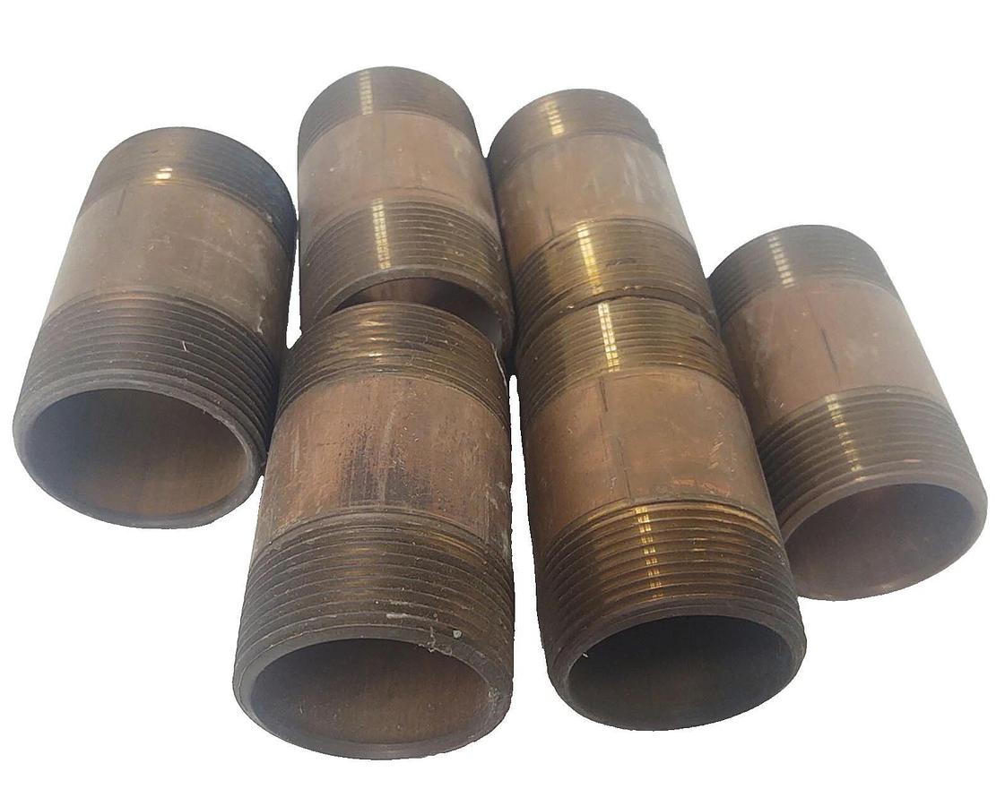 🔥(QTY 6) Brass 1-1/2" x 3" Brass Pipe Nipple NPT
