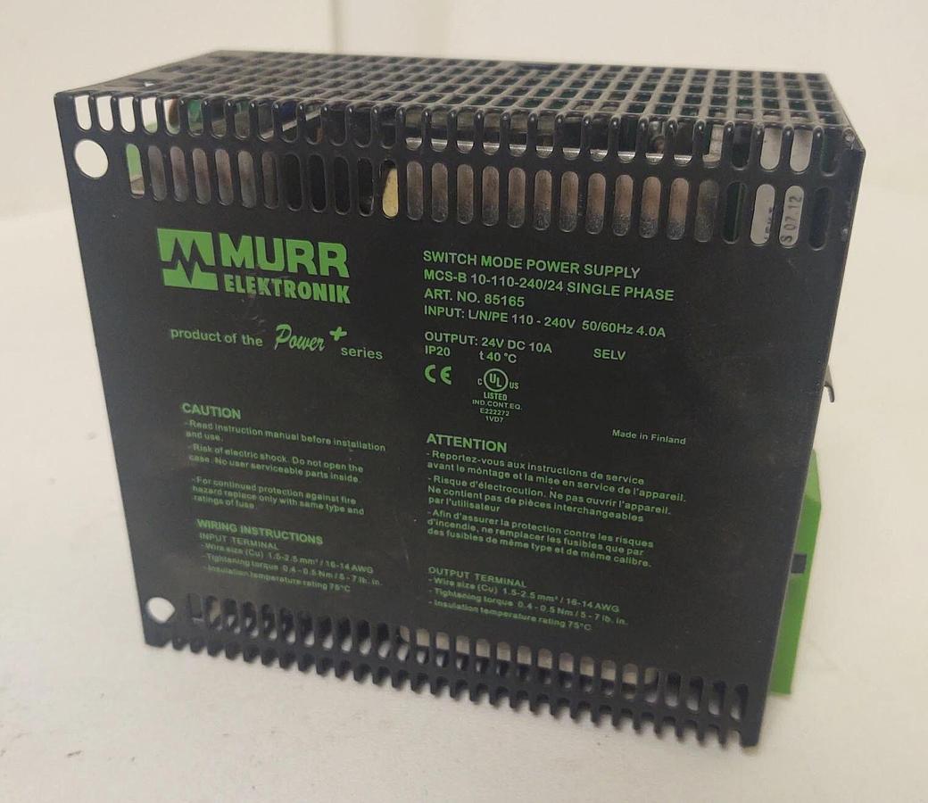 Used 🔥 TESTED MCS-B10-110-240/24 MURR ELECTRONIK SWITCH MODE POWER SUPPLY DC24V 10A