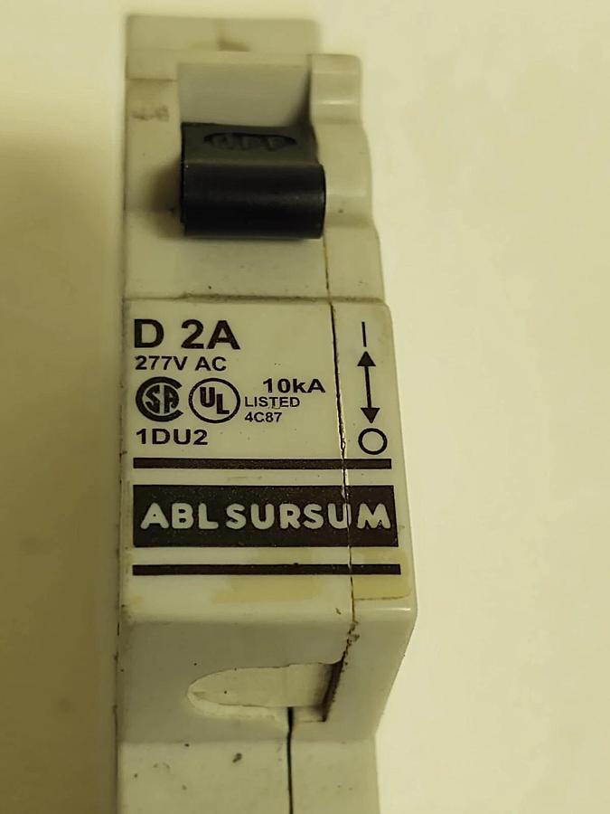 Used ALTECH ABL SURSUM CIRCUIT BREAKER 1DU2 D 2A 2 AMP A 277VAC 1 POLE 1P DIN Rail