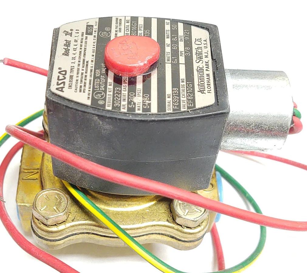 🔥 NEW ASCO RED-HAT EF8210G1 VALVE 5-135 PSI 3/8 NPT