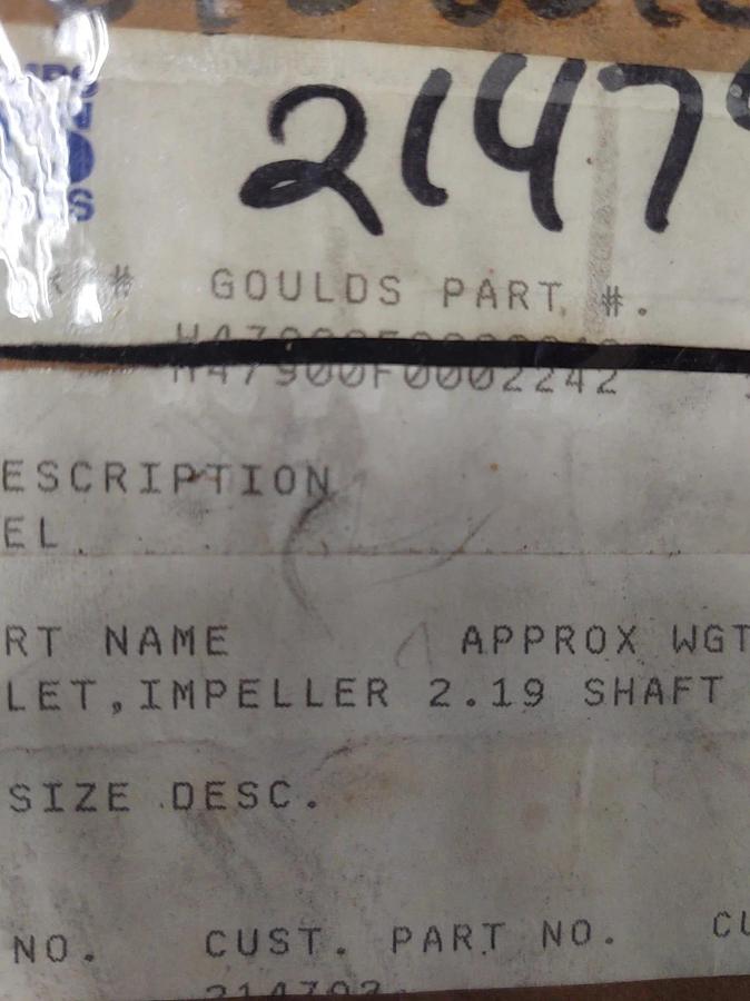 🔥Goulds Pump 677 Impeller Collet 2.19" Shaft H47900F0002242
