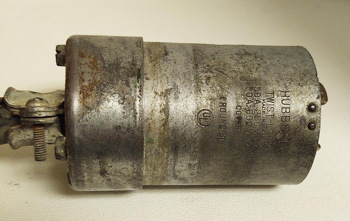 Used Hubbell 3 Prong Twist Lock Male Plug 50A 250VDC or 50A 600VAC Good Shape