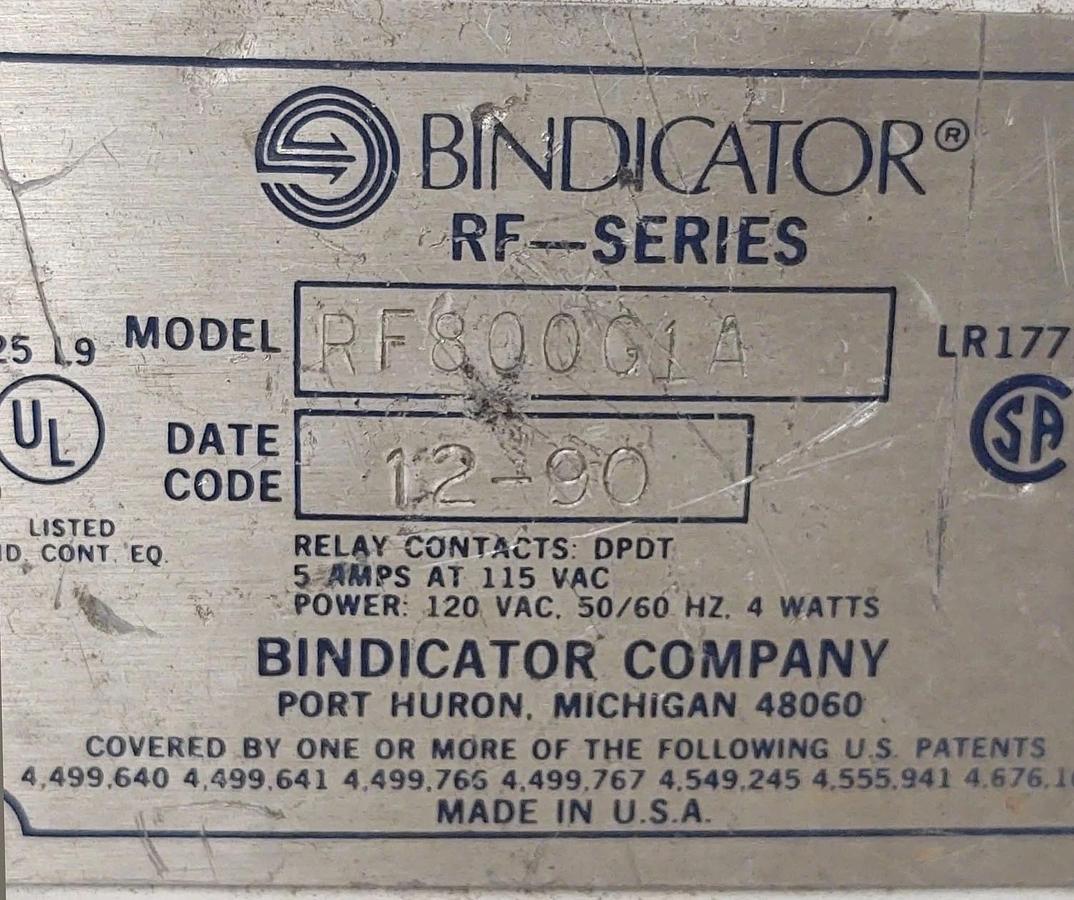 Used 🔥BINDICATOR RF800G1N SENSOR