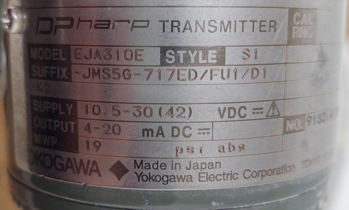 NEW YOKOGAWA EJA130E-JMS5G-717ED/FU1/D1 DIFFERENTIAL PRESSURE TRANSMITTER FLANG