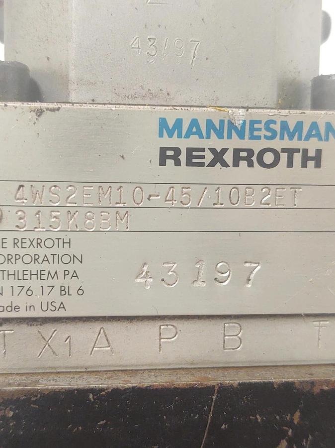 Used 🔥Rexroth 4WS2EM10-45/10B2ET Directional Control Servo Valve Assembly