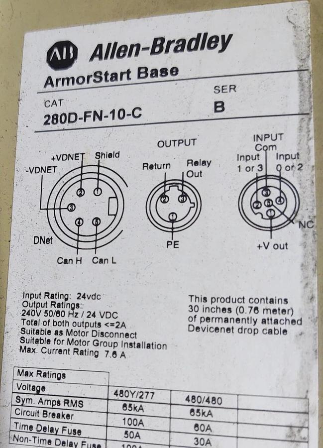 Used 🔥 ALLEN-BRADLEY 281D-F12Z-10B-CR-3FR REVERSING STARTER 280D-FN-10-C Damaged