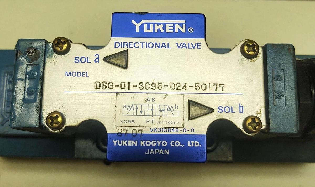 Used YUKEN HYDRAULIC VALVE DSG-01-3C95-D24-50177