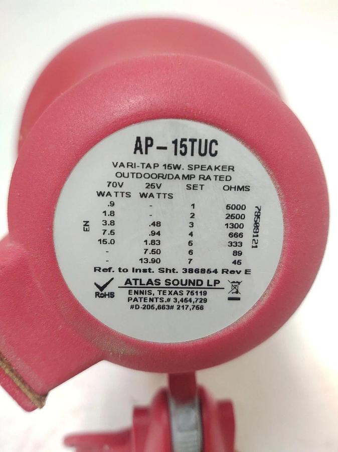 🔥NEW ATLAS SOUND AP-15TUCR FIRE HORN