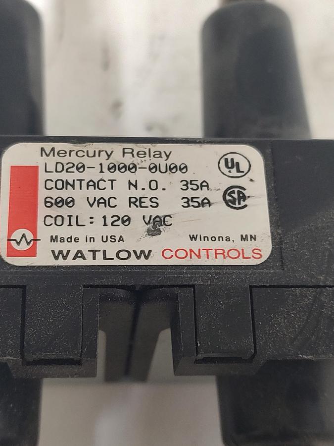 Used 🔥Watlow Controls LD20-1000-0U00 Relay 35A 600VAC 120V Coil