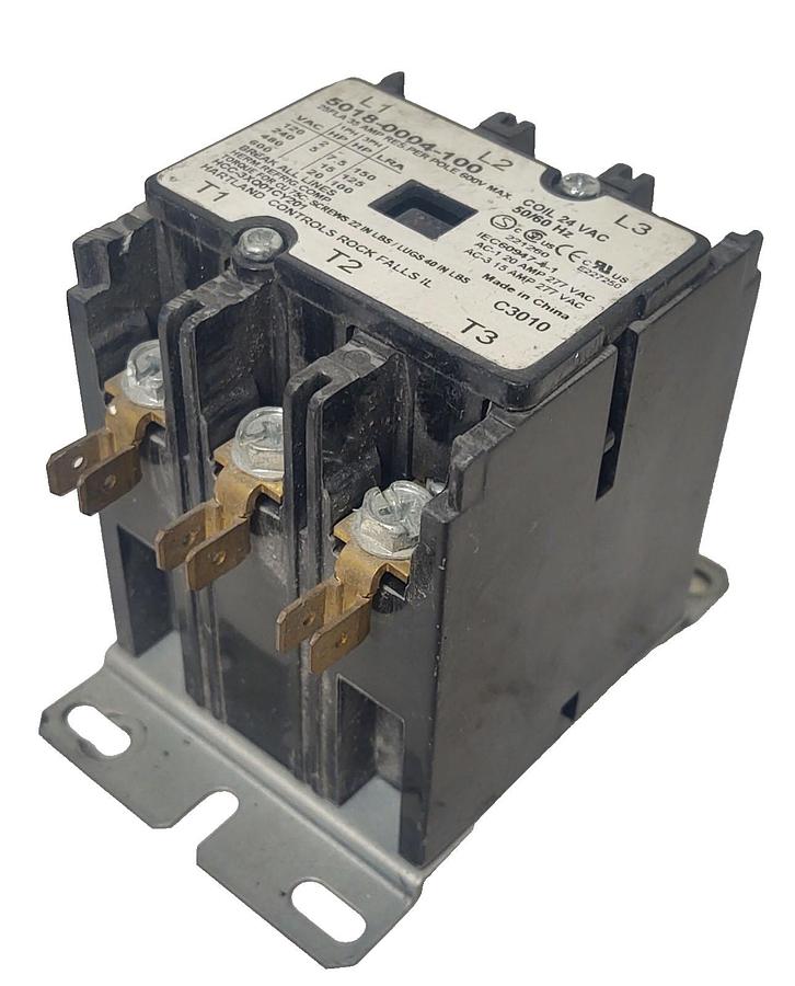 Used 🔥Hartland 5018-0004-100 Relay, 3 Pole, 30 Amp EXCELLENT CONDITION 24V Coil