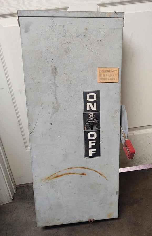 Used 🔥GE NP1578001A HEAVY DUTY SAFETY SWITCH FUSED DISCONNECT, 200A, 240V, MAX 60HP