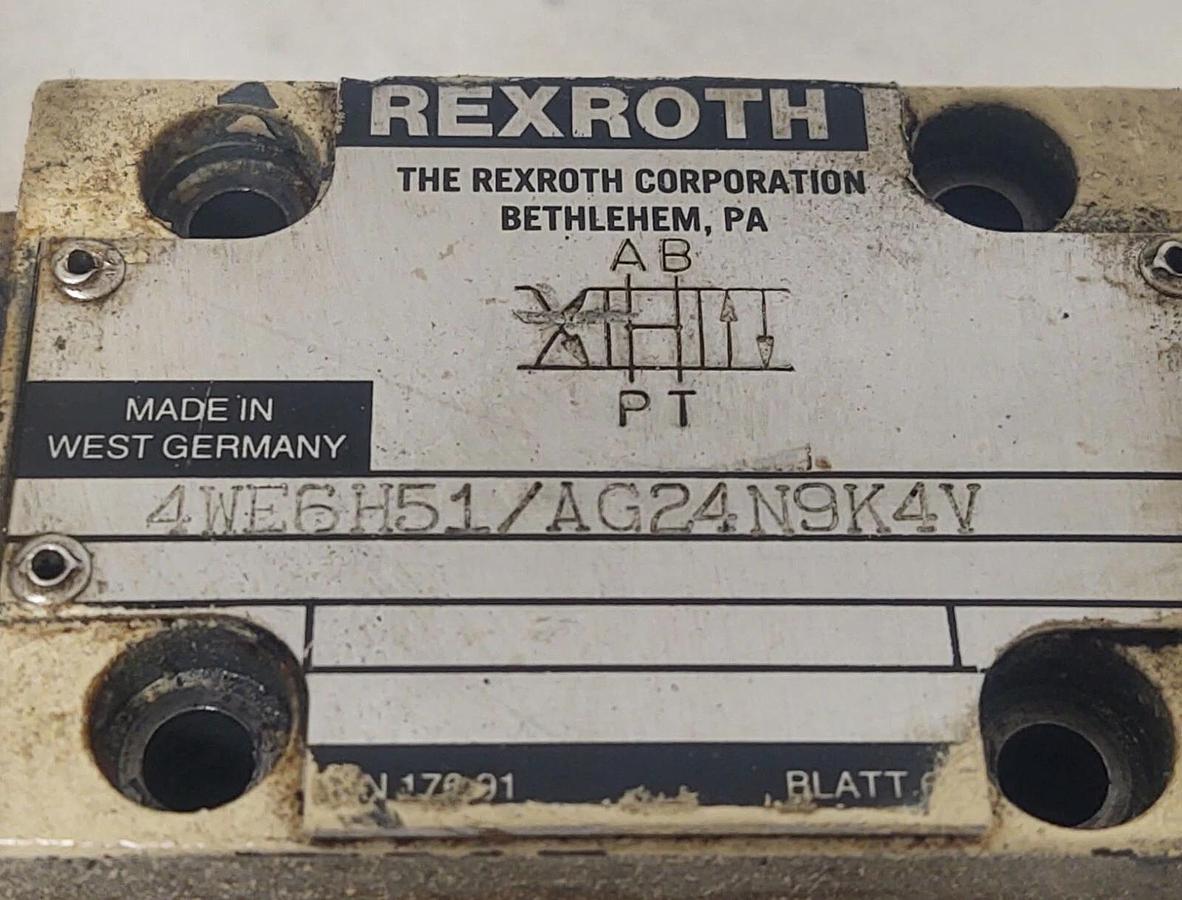 Used 🔥REXROTH Hydraulic Valve 4WE6H51AG24N9K4V