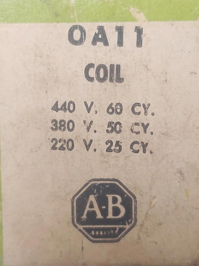 🔥 Allen Bradley Coil OA11 0A11 Coil 440V @ 60Hz 380V @ 60 Hz 220V @ 25Hz NOS
