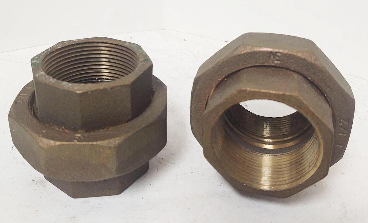 🔥 (2PCS NEW) 1-1/2" NPT Bronze Swivel Union Made in the USA, FREE SHIPPING