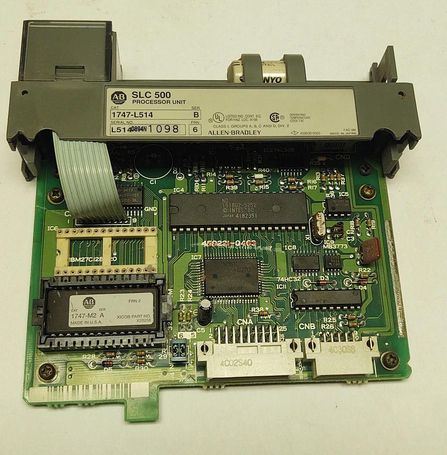 Used Allen Bradley CPU 1747-L514 WITH 1747M2-A 4K RAM EPROM Memory Module SLC500