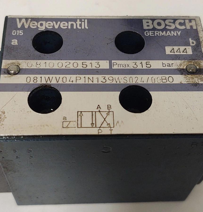 Used 🔥Bosch 081WV04P1N139WS024/00B0 Hydraulic Solenoid Valve 0810-020-513