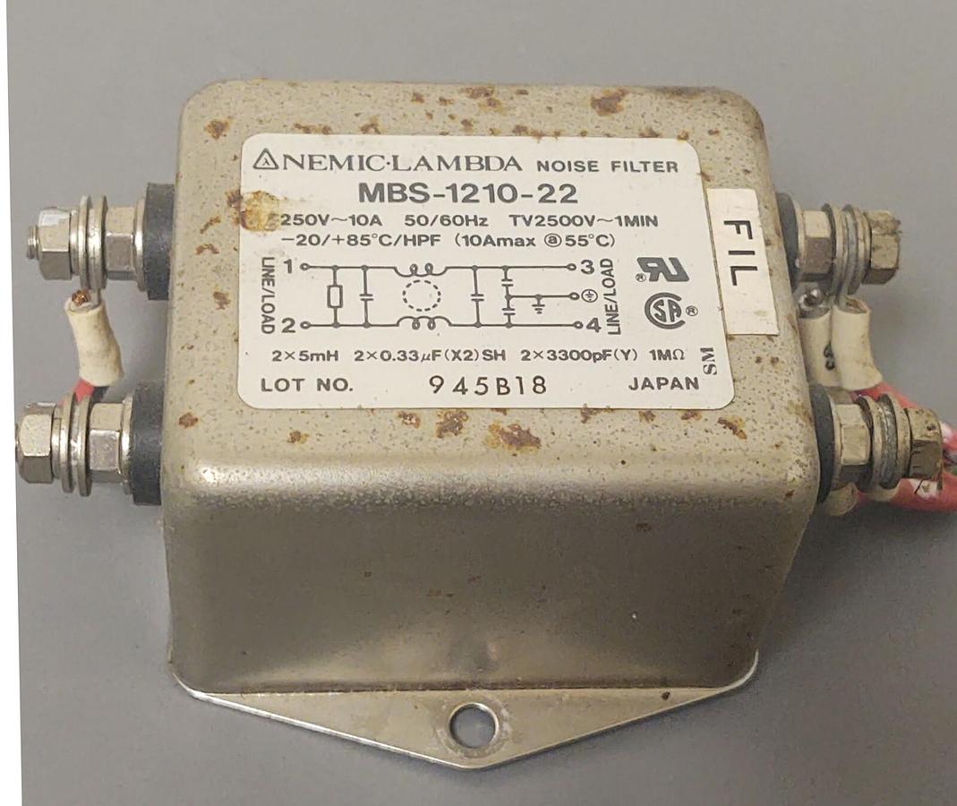 Used đŸ”¥Nemic-Lambda MBS-1210-22 Noise Filter Power Line EMC Filter 250V~10A
