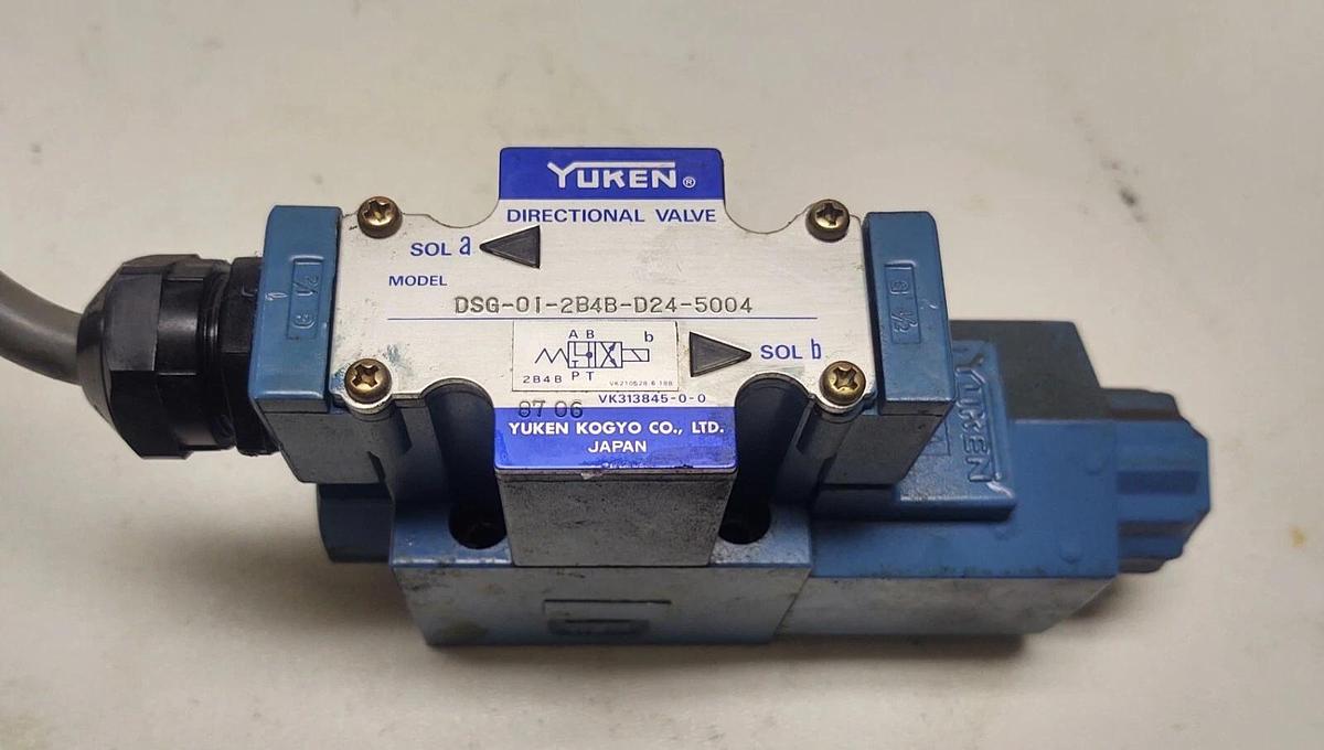 Used Yuken DSG-01-2B4B-D24-5004 Hydraulic directional solenoid valve single acting