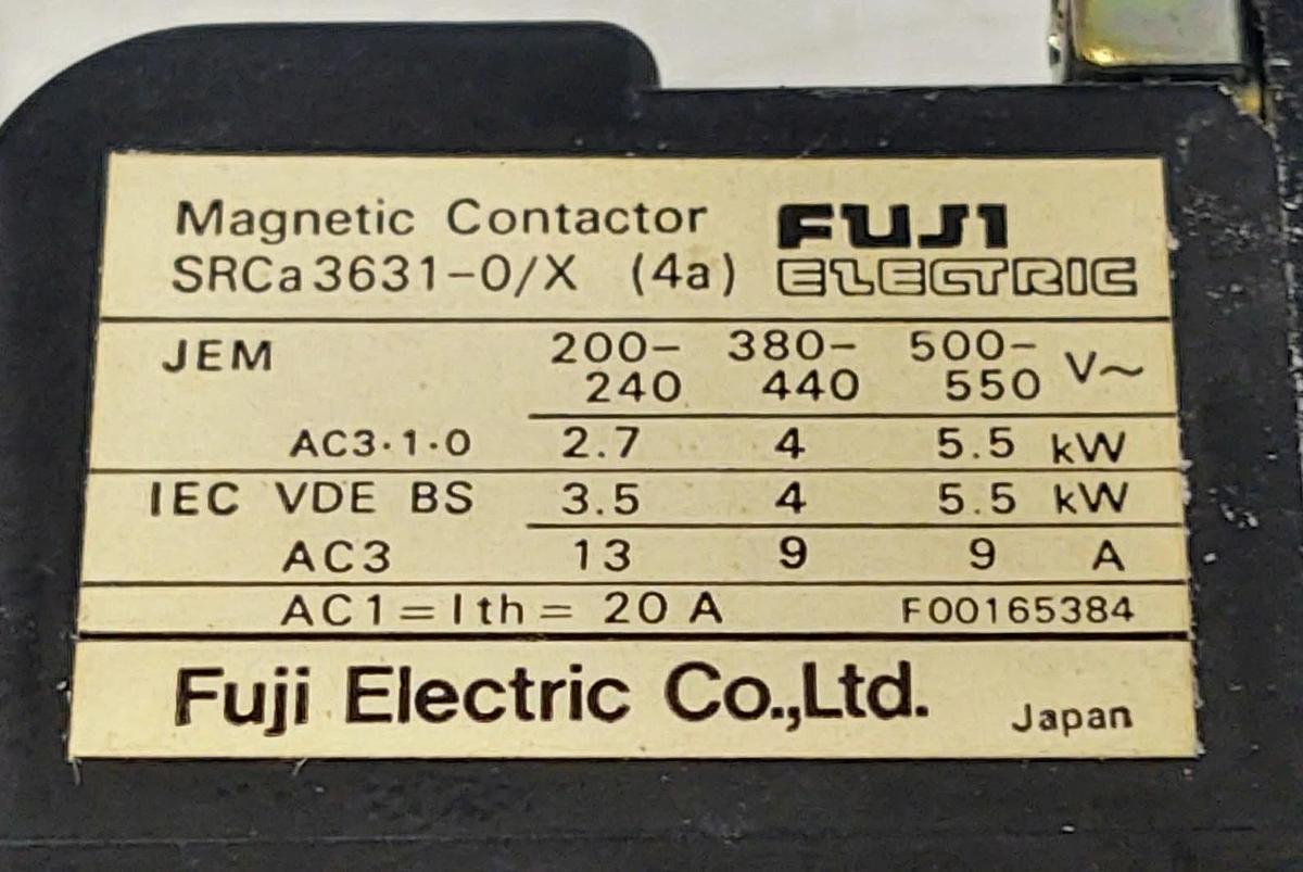 🔥FUJI MAGNETICA CONTACTOR SRCA3631-0/X, 100V Coil