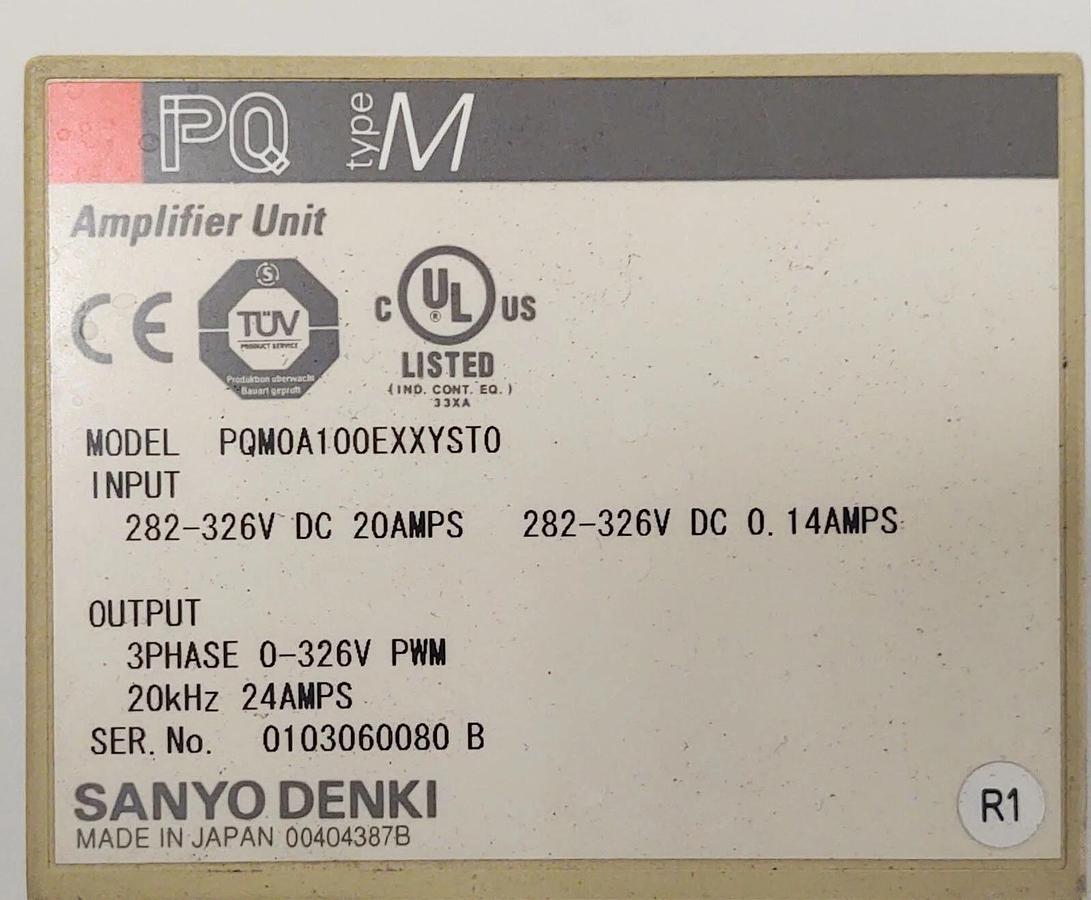 Used 🔥(TESTED) PQM0A100EXXYST0 SANYO DENKI Amplifier Unit 20kHz 24 Amp 0-326 PWM