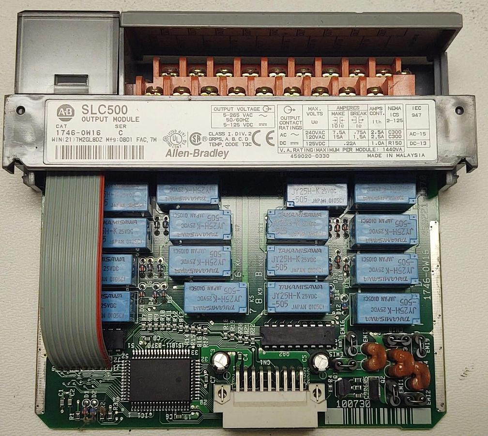 Used PLC Allen-Bradley SLC500 1746-A10 Rack 10 Slots Power Supply And 7 I/O Cards