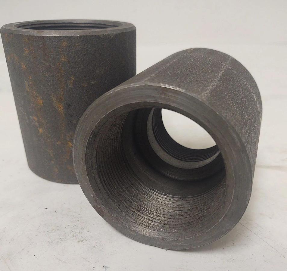 🔥(QTY 2) 2" x 1-1/2" Threaded Steel Pipe Reducing Reducer Coupling
