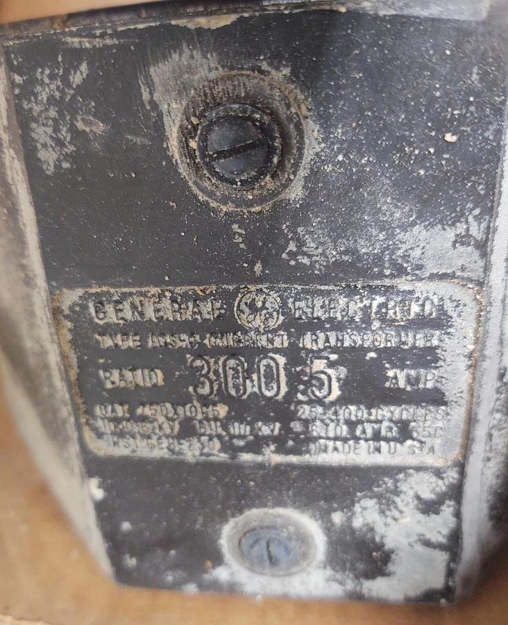 🔥GE Current Transformer 300:5A Type JSC-0, CAT: 750x10G5, 25-400HZ, ID 4-3/4