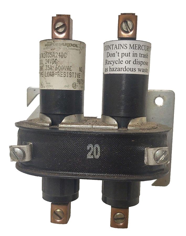 Used 🔥 Durakool 2035A24DC Mercury Displacement Relay 24VDC Coil 35A 600VAC