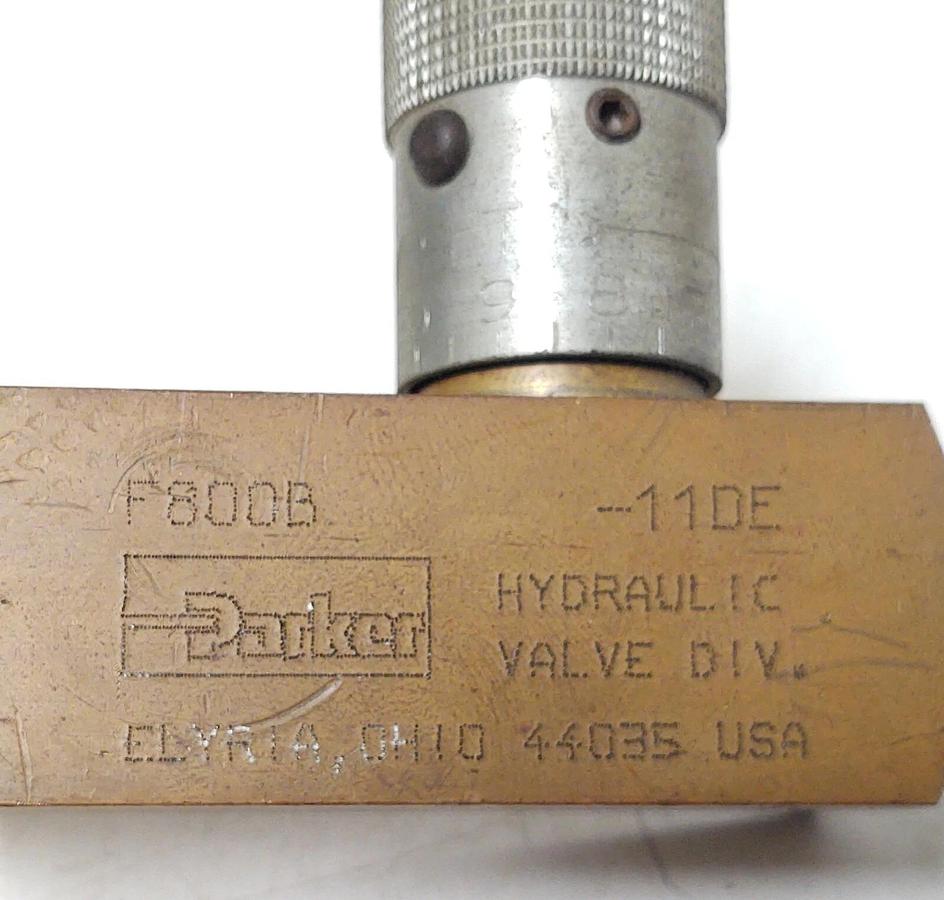 Used 🔥 Parker F-800B-11DE 1/2" NPT Brass Flow Control Valve 2000PSI Max 15GPM Check