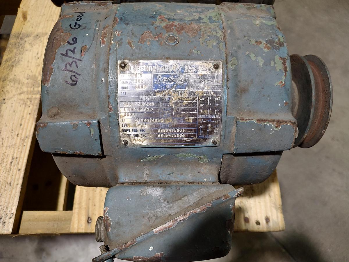 Used Westinghouse ABDP 1.5HP 3PH 182 Frame 3500 RPM 220/440 TESTED